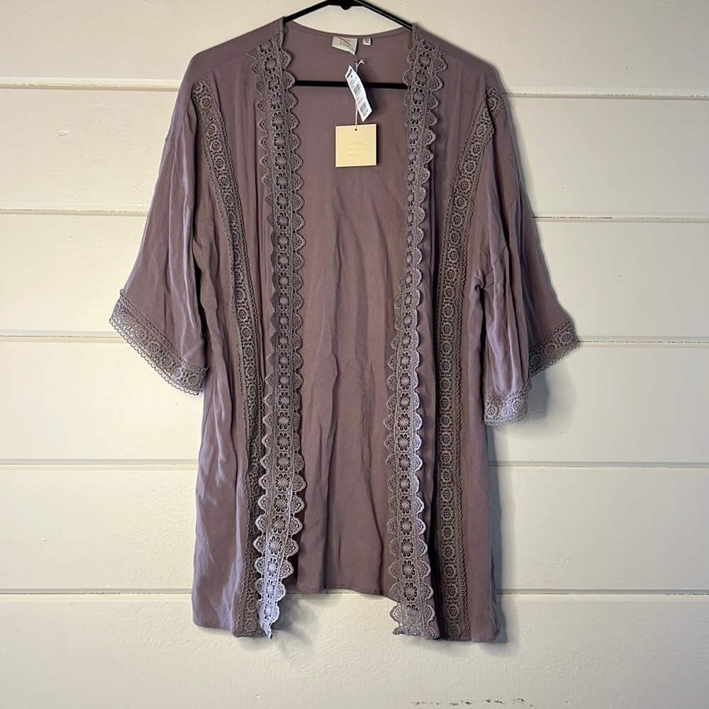 GOODLUCK Gem NWT Plum Crochet trim SZ Small